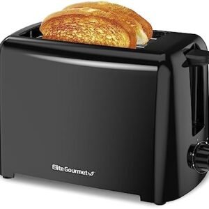 Elite Gourmet ECT-3100 Long Slot 4 Slice Toaster, Reheat, 6 Toast